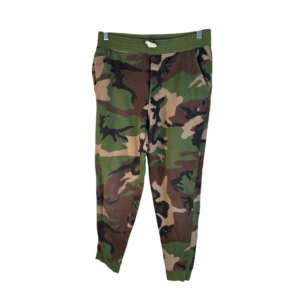 Polo Ralph Lauren Kid's Green Camouflage Fleece Jogger Sweatpants L 14-16